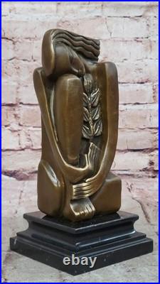 Mid Century Modern/Dali Inspired Abstract Figurative Bronze Sculpture Figurine