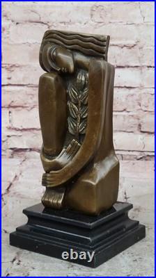 Mid Century Modern/Dali Inspired Abstract Figurative Bronze Sculpture Figurine