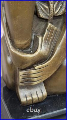 Mid Century Modern/Dali Inspired Abstract Figurative Bronze Sculpture Figurine