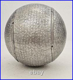 Mid-Century Modern Dimpled Aluminum Orb Sphere Ball Sculpture Rare 6×6