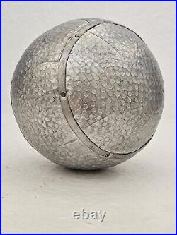 Mid-Century Modern Dimpled Aluminum Orb Sphere Ball Sculpture Rare 6×6