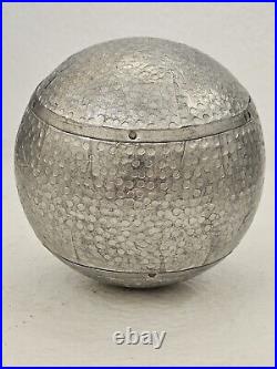 Mid-Century Modern Dimpled Aluminum Orb Sphere Ball Sculpture Rare 6×6