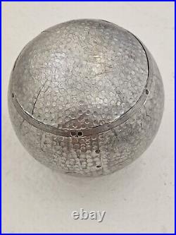 Mid-Century Modern Dimpled Aluminum Orb Sphere Ball Sculpture Rare 6×6