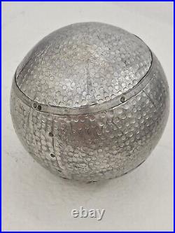 Mid-Century Modern Dimpled Aluminum Orb Sphere Ball Sculpture Rare 6×6