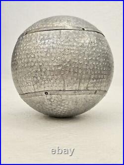 Mid-Century Modern Dimpled Aluminum Orb Sphere Ball Sculpture Rare 6×6