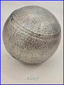 Mid-Century Modern Dimpled Aluminum Orb Sphere Ball Sculpture Rare 6×6