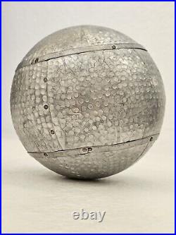 Mid-Century Modern Dimpled Aluminum Orb Sphere Ball Sculpture Rare 6×6