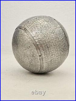 Mid-Century Modern Dimpled Aluminum Orb Sphere Ball Sculpture Rare 6×6