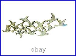 Mid-Century Modern Flock of Birds By Syroco Large Wall Art Rare Gold USA