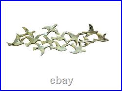 Mid-Century Modern Flock of Birds By Syroco Large Wall Art Rare Gold USA