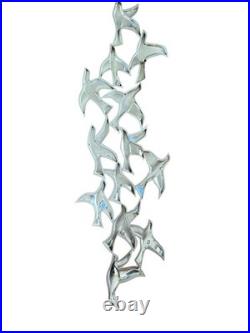 Mid-Century Modern Flock of Birds By Syroco Large Wall Art Rare Gold USA