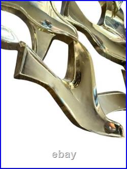 Mid-Century Modern Flock of Birds By Syroco Large Wall Art Rare Gold USA