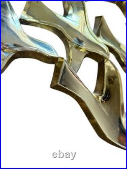 Mid-Century Modern Flock of Birds By Syroco Large Wall Art Rare Gold USA