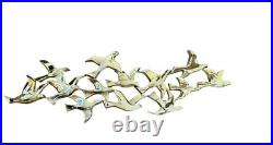 Mid-Century Modern Flock of Birds By Syroco Large Wall Art Rare Gold USA