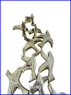 Mid-Century Modern Flock of Birds By Syroco Large Wall Art Rare Gold USA