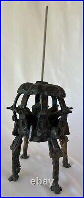 Mid-Century Modern Incense Burner Rare Dome Shrine Heavy Bronze, 8 Tall