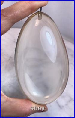 Mid Century Modern Large Vintage Designer Egg Shape Lucite Pendant Rare