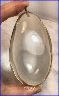 Mid Century Modern Large Vintage Designer Egg Shape Lucite Pendant Rare