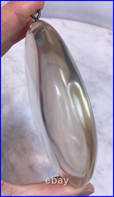 Mid Century Modern Large Vintage Designer Egg Shape Lucite Pendant Rare