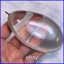 Mid Century Modern Large Vintage Designer Egg Shape Lucite Pendant Rare