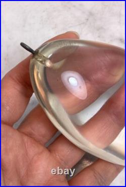 Mid Century Modern Large Vintage Designer Egg Shape Lucite Pendant Rare