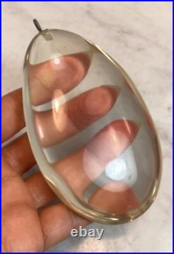 Mid Century Modern Large Vintage Designer Egg Shape Lucite Pendant Rare