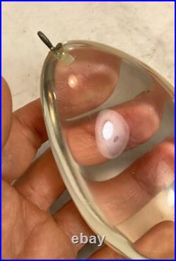 Mid Century Modern Large Vintage Designer Egg Shape Lucite Pendant Rare