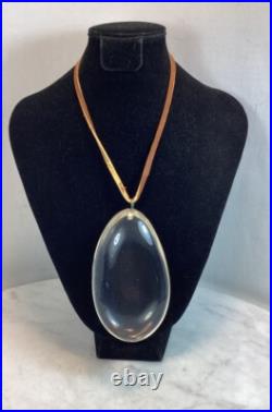 Mid Century Modern Large Vintage Designer Egg Shape Lucite Pendant Rare