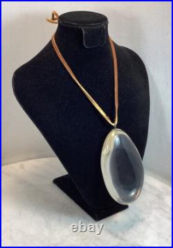 Mid Century Modern Large Vintage Designer Egg Shape Lucite Pendant Rare