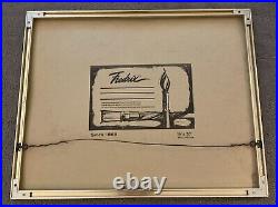 Mid Century Modern MCM Original Fauvist Fauvism Painting RARE Beach Scene Pier