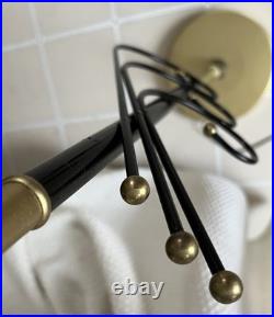 Mid-Century Modern Majestic Style Brass Floor Lamp withOriginal Shade. Rare