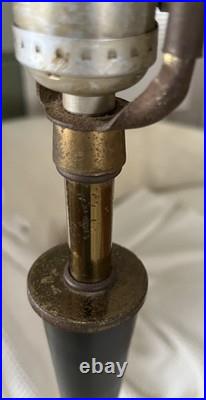 Mid-Century Modern Majestic Style Brass Floor Lamp withOriginal Shade. Rare