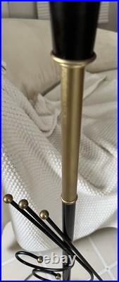 Mid-Century Modern Majestic Style Brass Floor Lamp withOriginal Shade. Rare