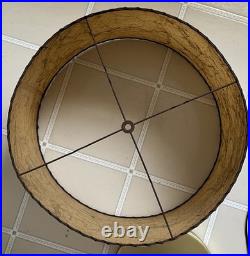 Mid-Century Modern Majestic Style Brass Floor Lamp withOriginal Shade. Rare