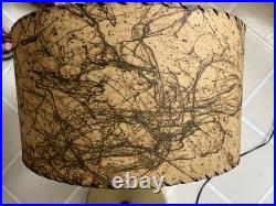 Mid-Century Modern Majestic Style Brass Floor Lamp withOriginal Shade. Rare