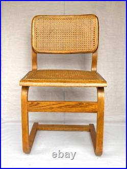 Mid Century Modern Marcel Breuer Style Oak Wood Caned Cesca Chair Rare