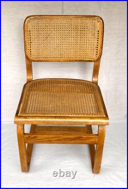 Mid Century Modern Marcel Breuer Style Oak Wood Caned Cesca Chair Rare