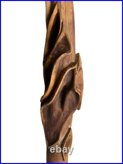 Mid Century Modern Modernist Abstract Biomorphic Carved Wood Sculpture Leaf RARE