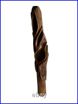 Mid Century Modern Modernist Abstract Biomorphic Carved Wood Sculpture Leaf RARE