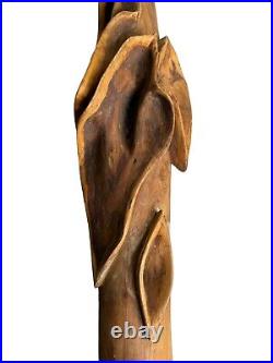 Mid Century Modern Modernist Abstract Biomorphic Carved Wood Sculpture Leaf RARE