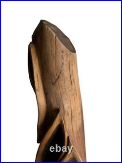 Mid Century Modern Modernist Abstract Biomorphic Carved Wood Sculpture Leaf RARE