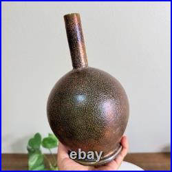 Mid Century Modern Netherlands Mobach Ceramic Vase Metallic Glaze RARE