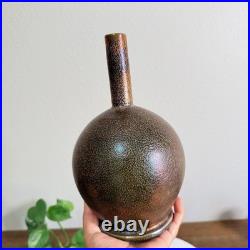Mid Century Modern Netherlands Mobach Ceramic Vase Metallic Glaze RARE