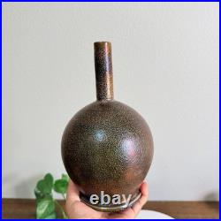 Mid Century Modern Netherlands Mobach Ceramic Vase Metallic Glaze RARE