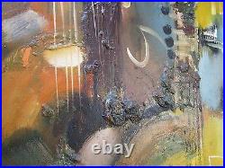 Mid Century Modern Painting Modernism Music Expressionism Vintage Signed Rare
