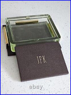 Mid Century Modern Paperweight Card Box Pen Holder Marked JFK Rare