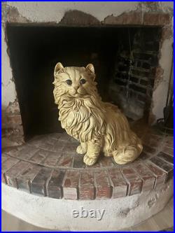 Mid Century Modern Persian Kitty Cat Statue Marwel Resin Large 1960s RARE HTF