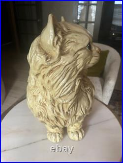 Mid Century Modern Persian Kitty Cat Statue Marwel Resin Large 1960s RARE HTF