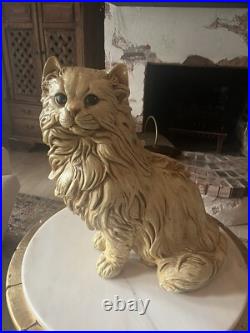 Mid Century Modern Persian Kitty Cat Statue Marwel Resin Large 1960s RARE HTF