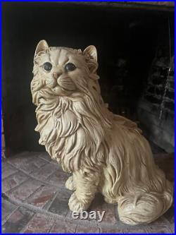 Mid Century Modern Persian Kitty Cat Statue Marwel Resin Large 1960s RARE HTF